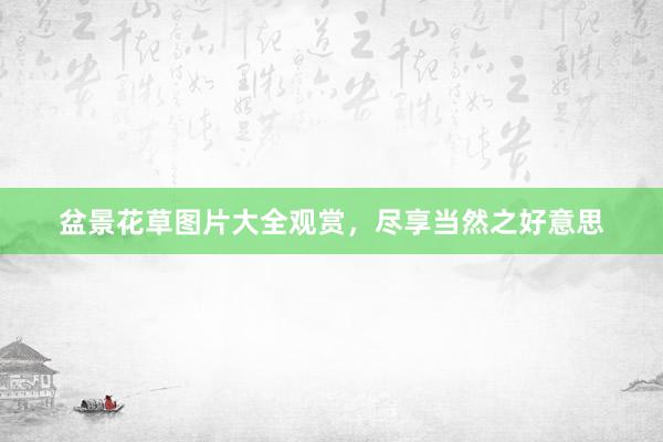 盆景花草图片大全观赏，尽享当然之好意思